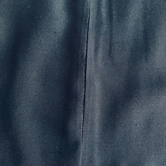 Vintage YSL Yves Saint Laurent Textured Raw Silk Midi Skirt Blue FR 42 US 8 READ - Picture 8 of 9